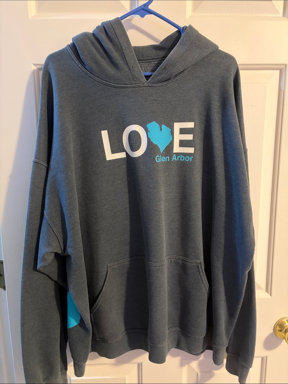 Glen Arbor LOVE Hooded Sweatshirt - Blue-Gray